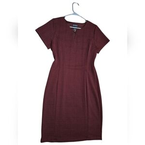 Burgundy Short Sleeve Dress Mark Enfocus Studio Size 12 From Women